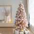 Gold Snow Flocked Fibre Optic Christmas Tree Pre Lit 8 Lighting Modes